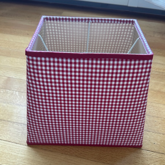Red Gingham Table Lamp Shade - Picture 2 of 4